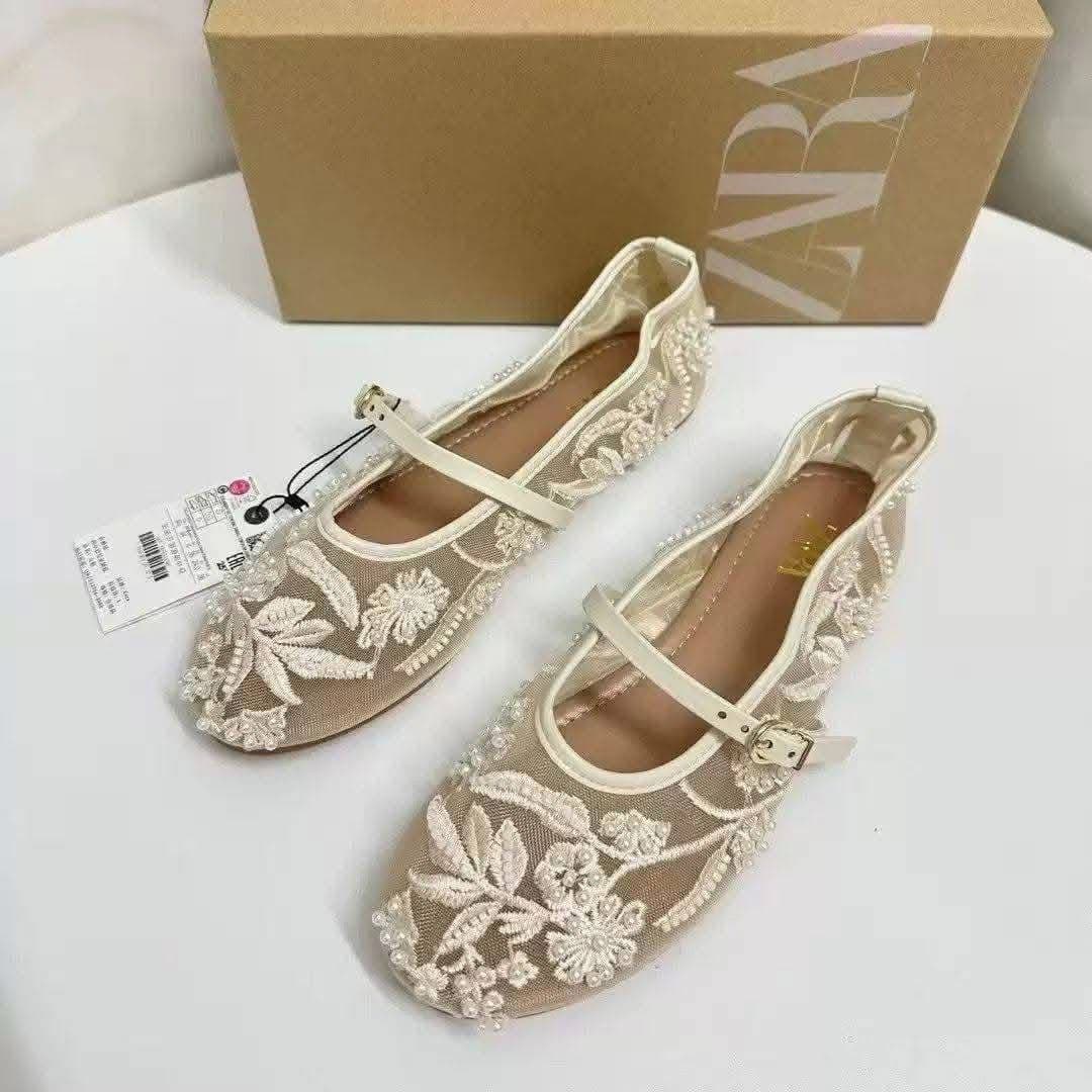 Embroidered Pearl Zara Heel-SSB31